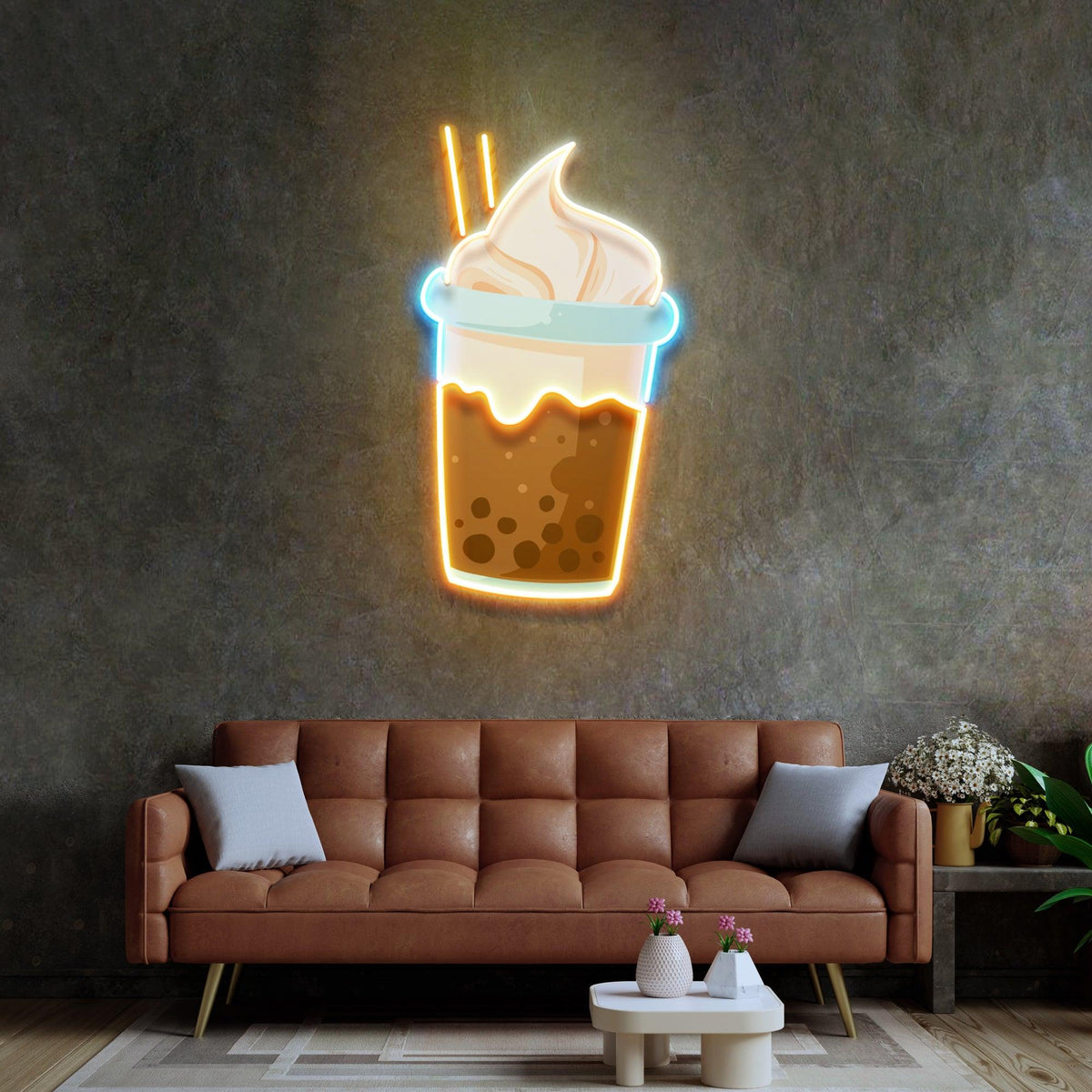 Choco Milktea Led Neon Acrylic Artwork