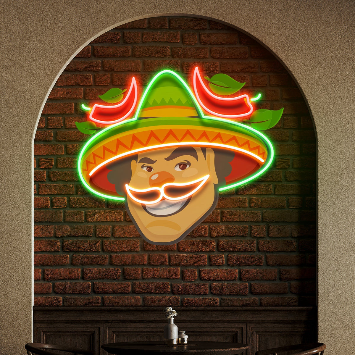 Custom Name Mexican Man Logo Royalty Artwork Led Neon Sign Light