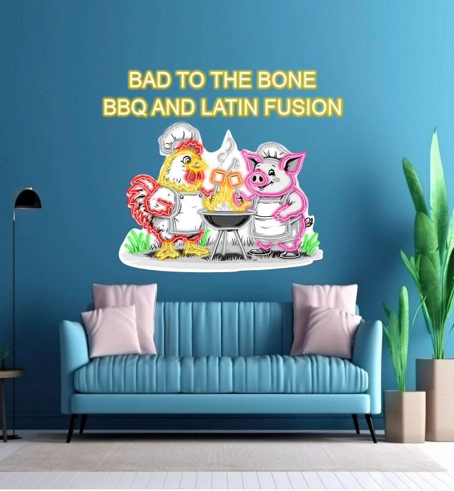 BAD TO THE BONE BBQ AND LATIN FUSION - LED Neon Sign
