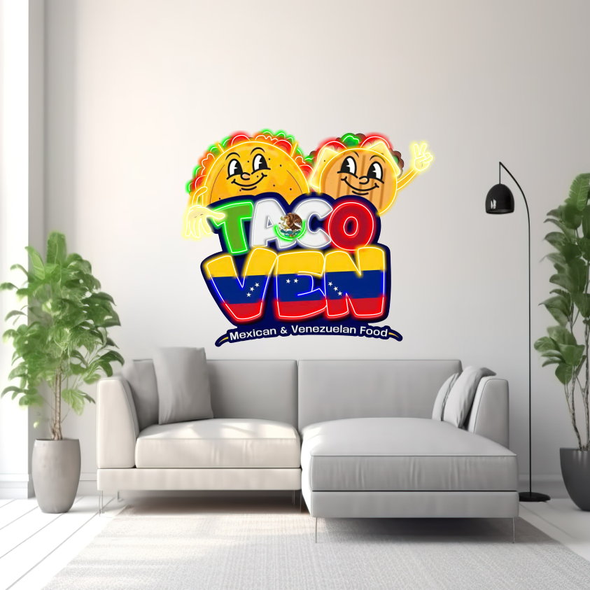 2 Sets Taco VEN - LED Neon Sign & Acrylic Backlit Sign