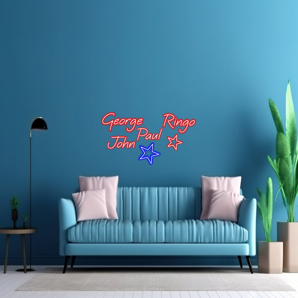 2 Sets The John's face & The Letter - LED Neon Sign