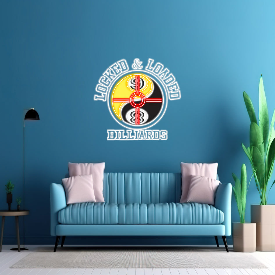 2 Sets Locked & Loaded Billiards - LED Neon Sign