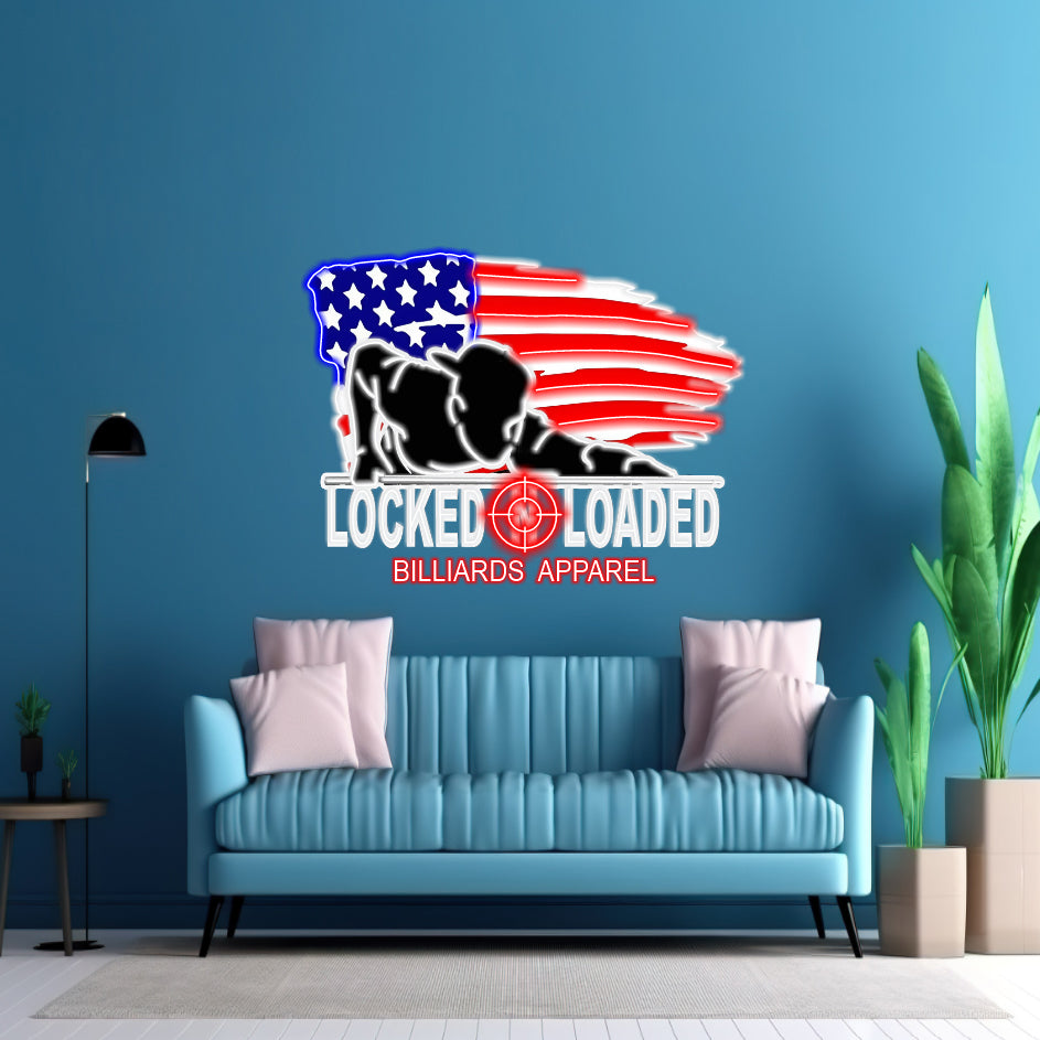 2 Sets Locked & Loaded Billiards - LED Neon Sign