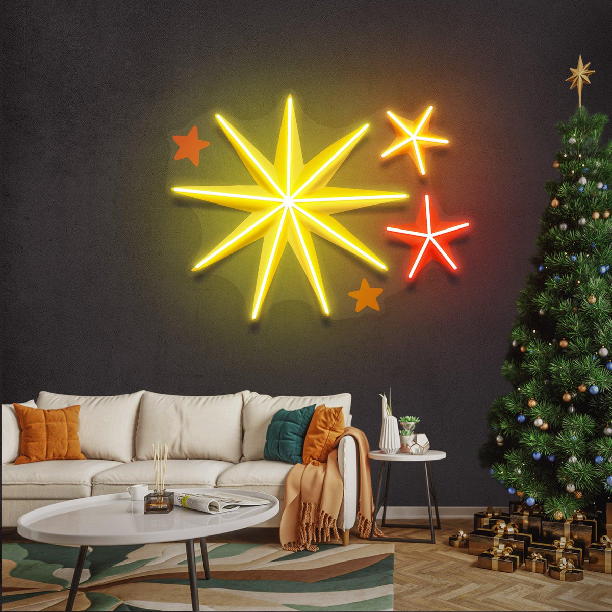 Four Christmas Symbols LED Neon Sign Artwork