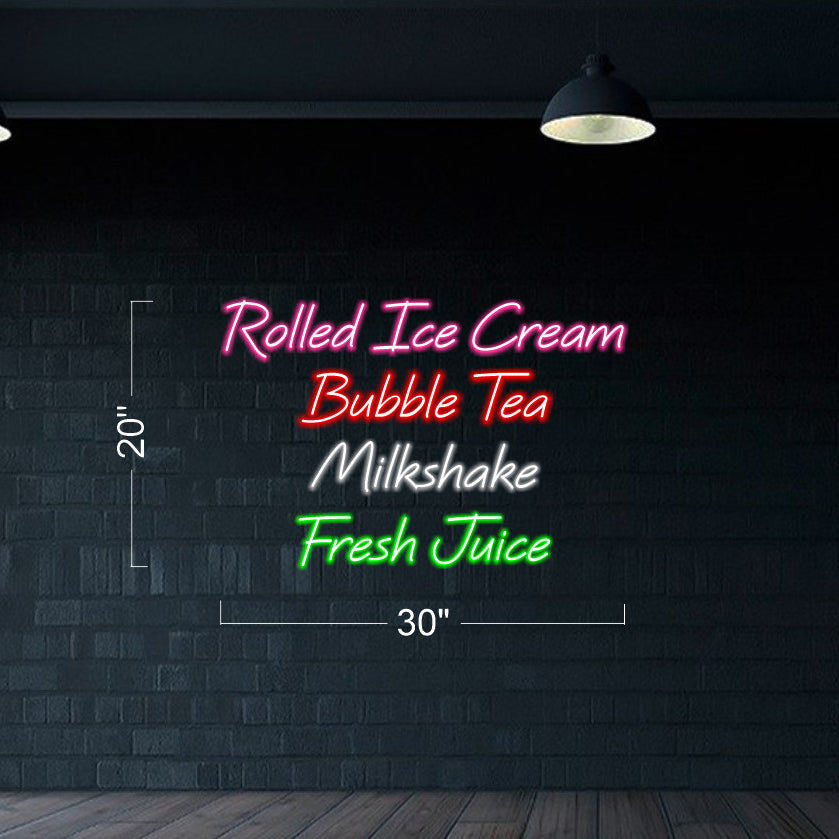 Rolled Ice Cream - LED Neon Sign