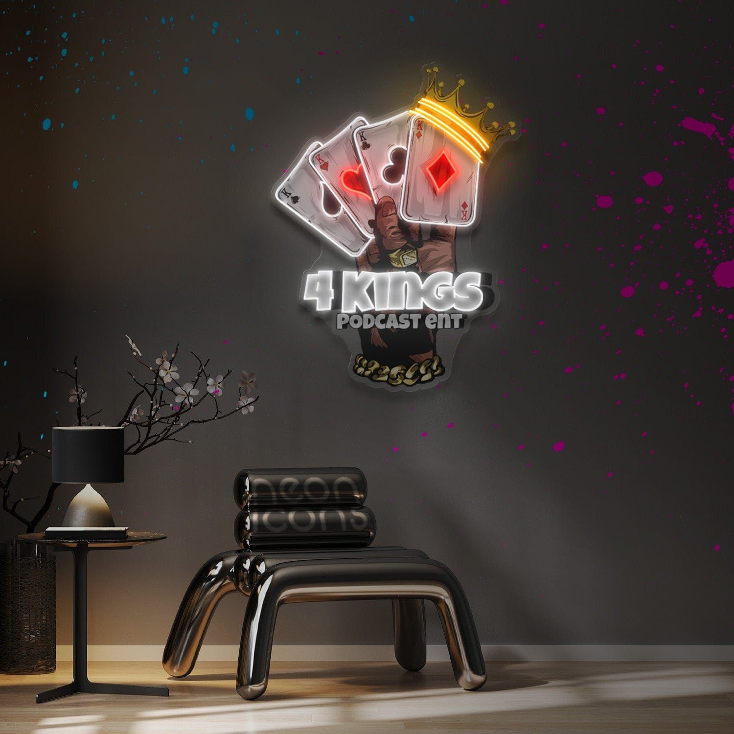 "4 Kings Podcast" Custom Neon x Acrylic Artwork