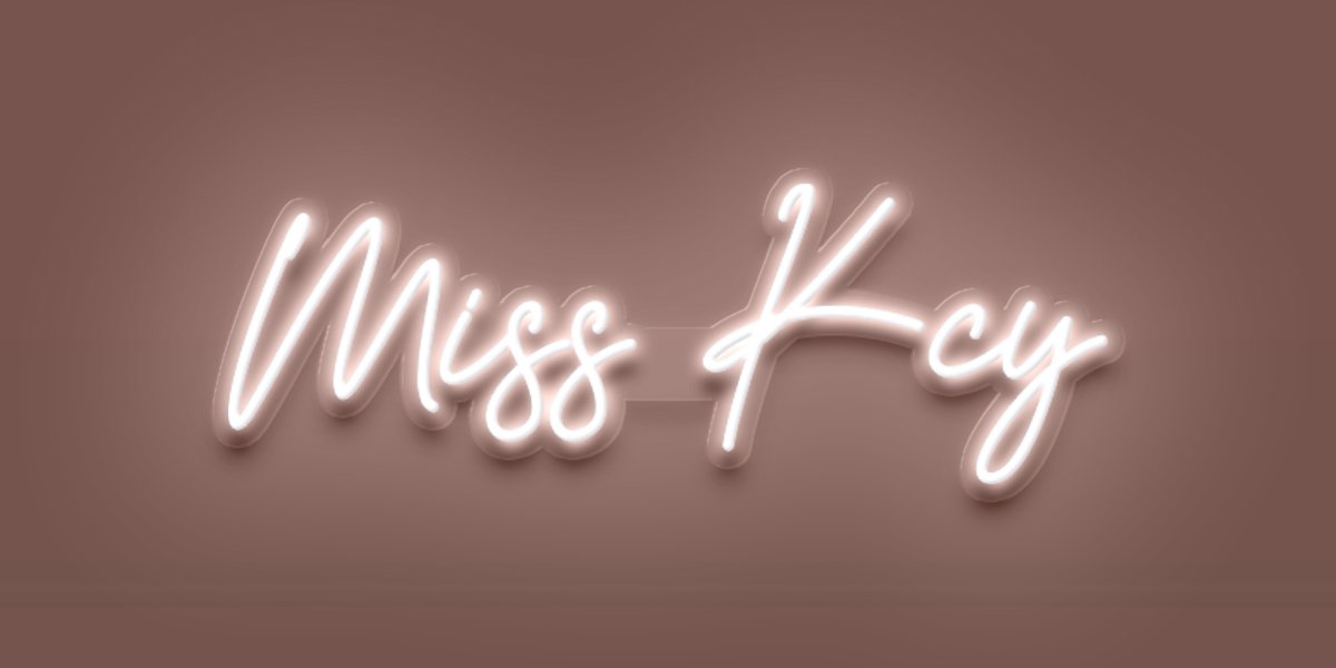 "Miss Kcy" Custom Neon Sign 80cm x 30cm / White / Cut to Shape by Neon Icons