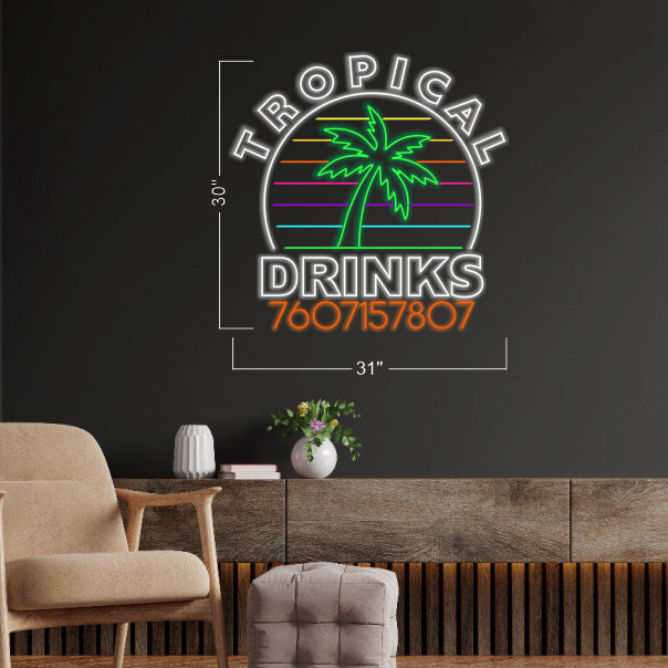 Tropical Drinks - Led Neon Sign