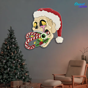 Merry Misfits: Skull & Sweets Christmas Neon Sign Light Artwork