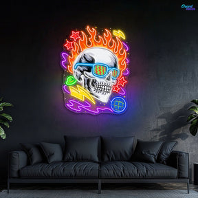 Neon Skull: A Vivid Glow of Rebellion Neon Sign Light Artwork