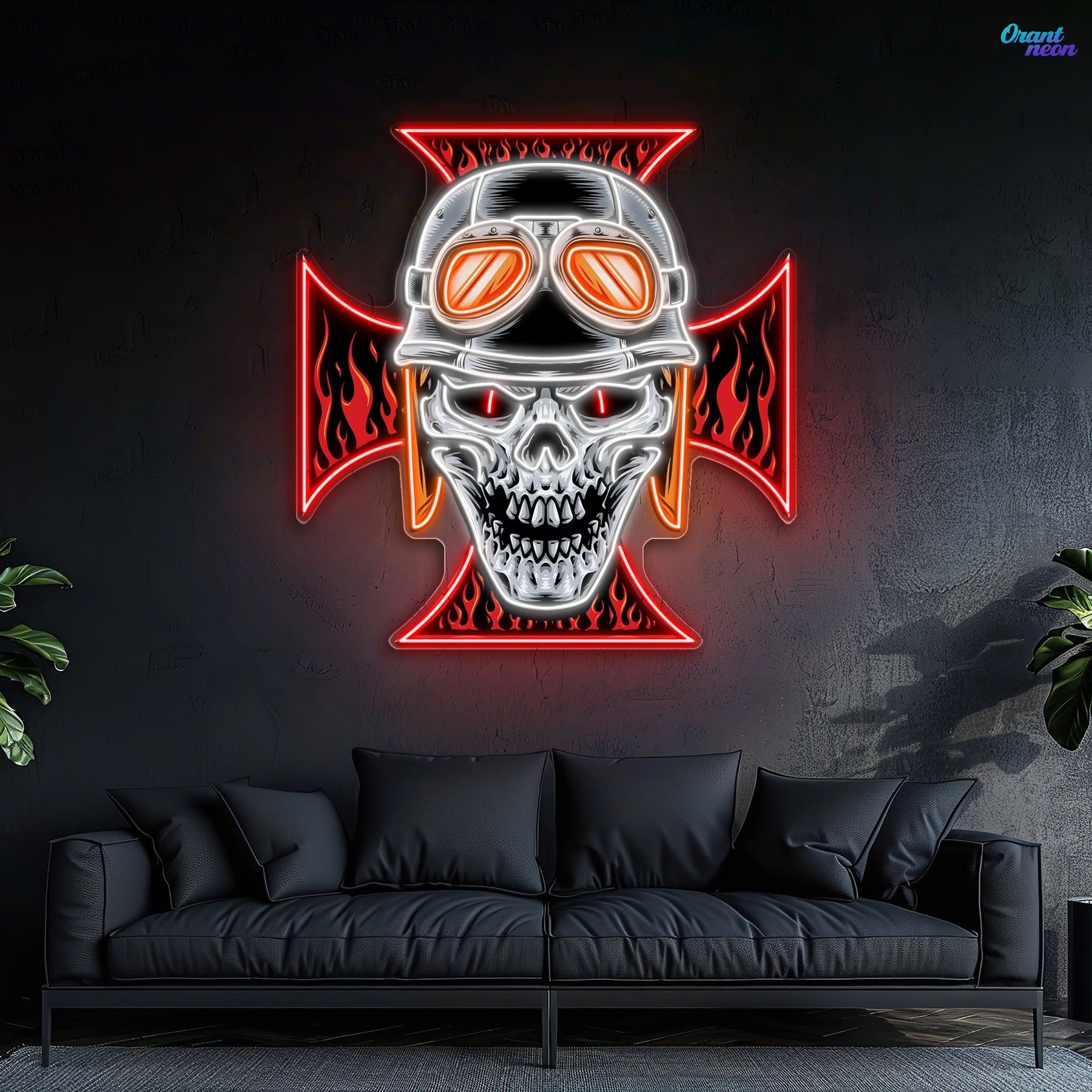 The Skull and the Ghosts of History Neon Sign Light Artwork