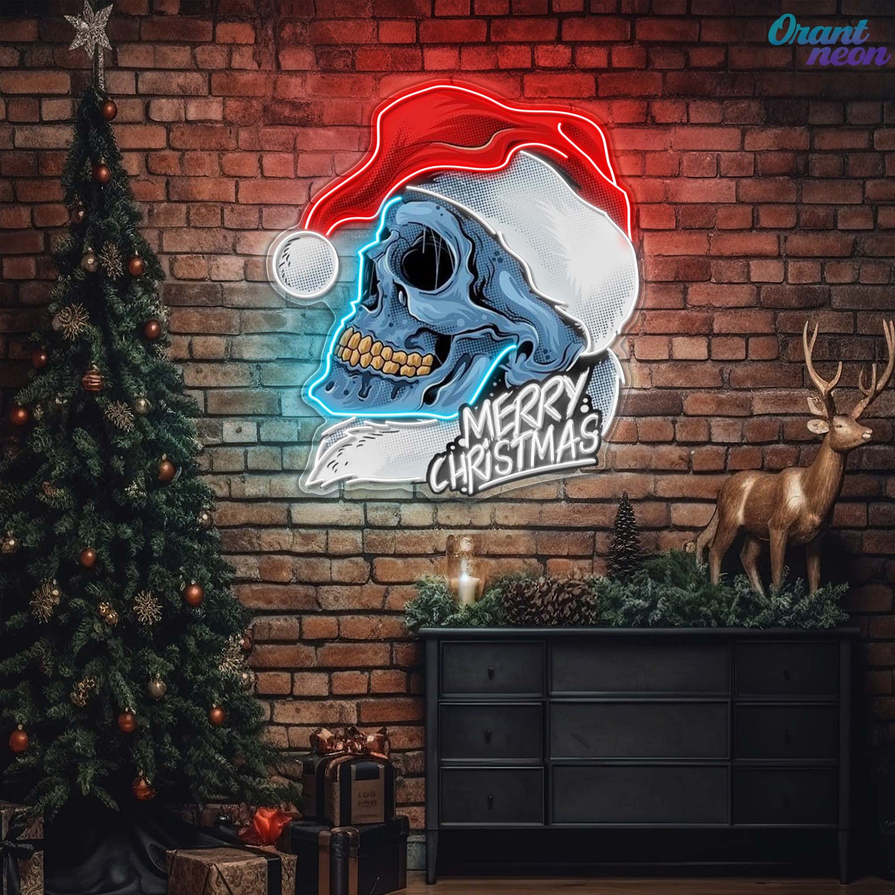 Skull Secrets of Christmas Neon Sign Light Artwork