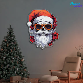 Sleighin' It: A Cool Christmas Skull Neon Sign Light Artwork