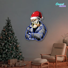 Smoking Santa's Shadow Neon Sign Light Artwork