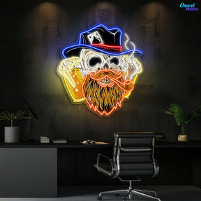 Lucky Death: Beer, Cards, & Chaos Neon Sign Light Artwork