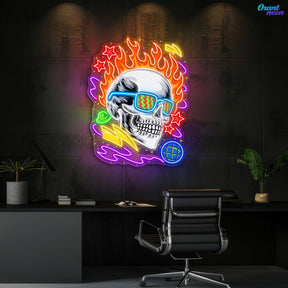 Neon Skull: A Vivid Glow of Rebellion Neon Sign Light Artwork