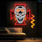 The Skull and the Ghosts of History Neon Sign Light Artwork