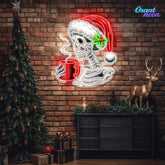 Skull & Sip: Christmas Chill Neon Sign Light Artwork