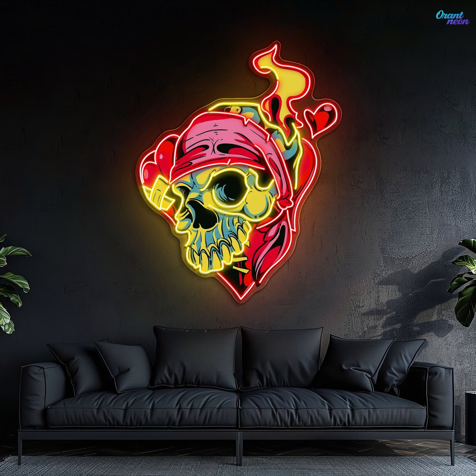 Skull & Love: A Neon Romance Neon Sign Light Artwork