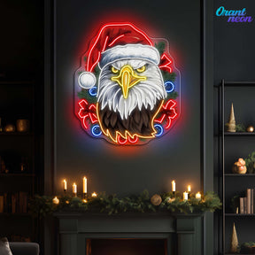 Pines & Pride: Christmas Eagle Neon Sign Light Artwork