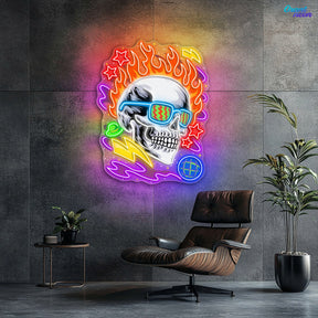 Neon Skull: A Vivid Glow of Rebellion Neon Sign Light Artwork