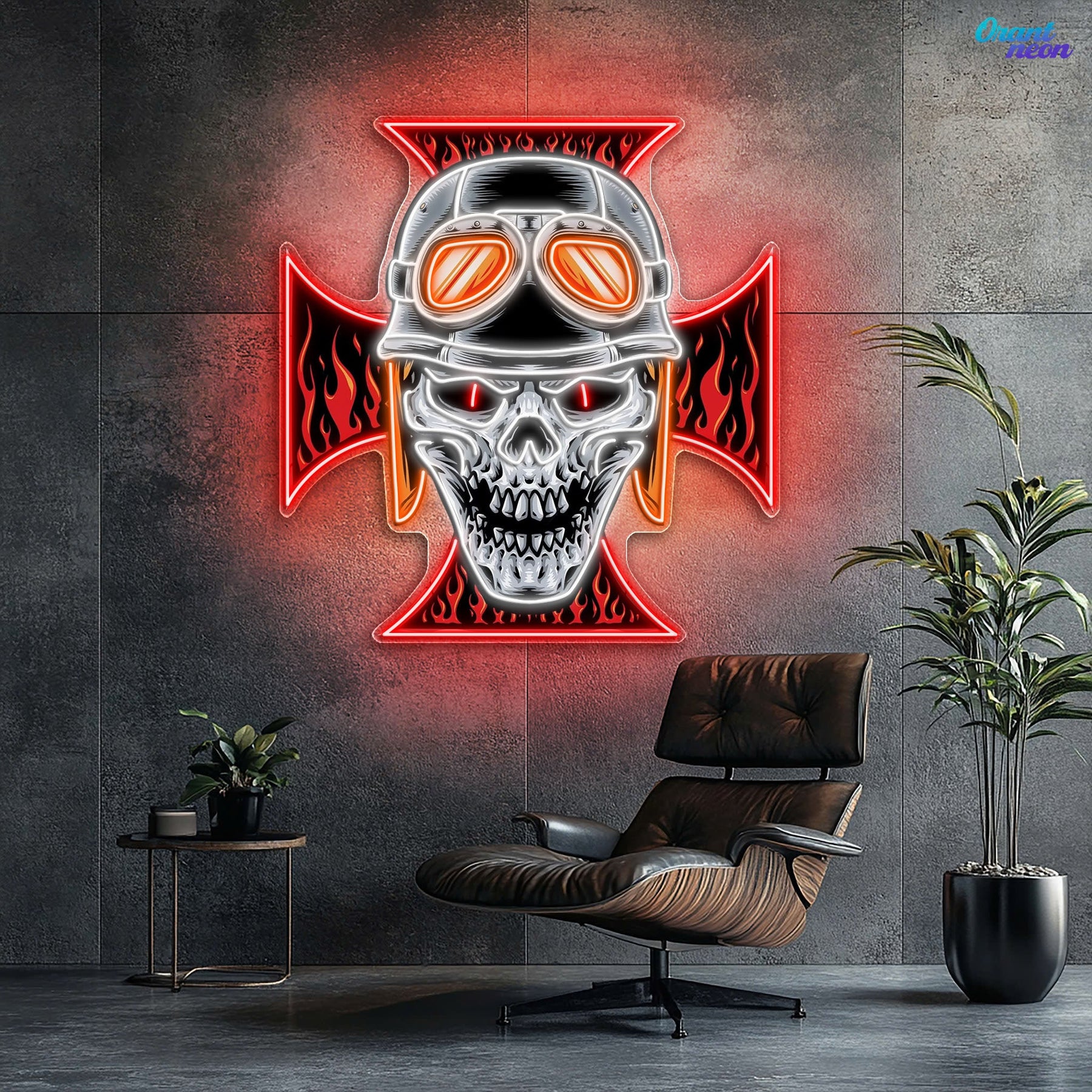 The Skull and the Ghosts of History Neon Sign Light Artwork