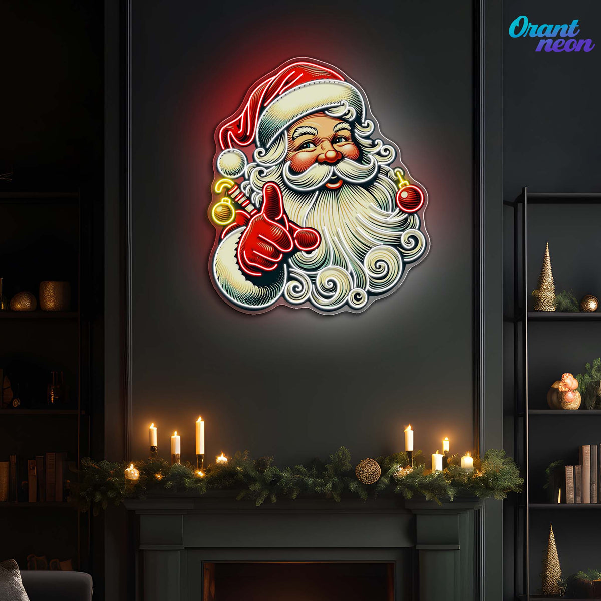 Sweet Santa: A Smile for Christmas Neon Sign Light Artwork