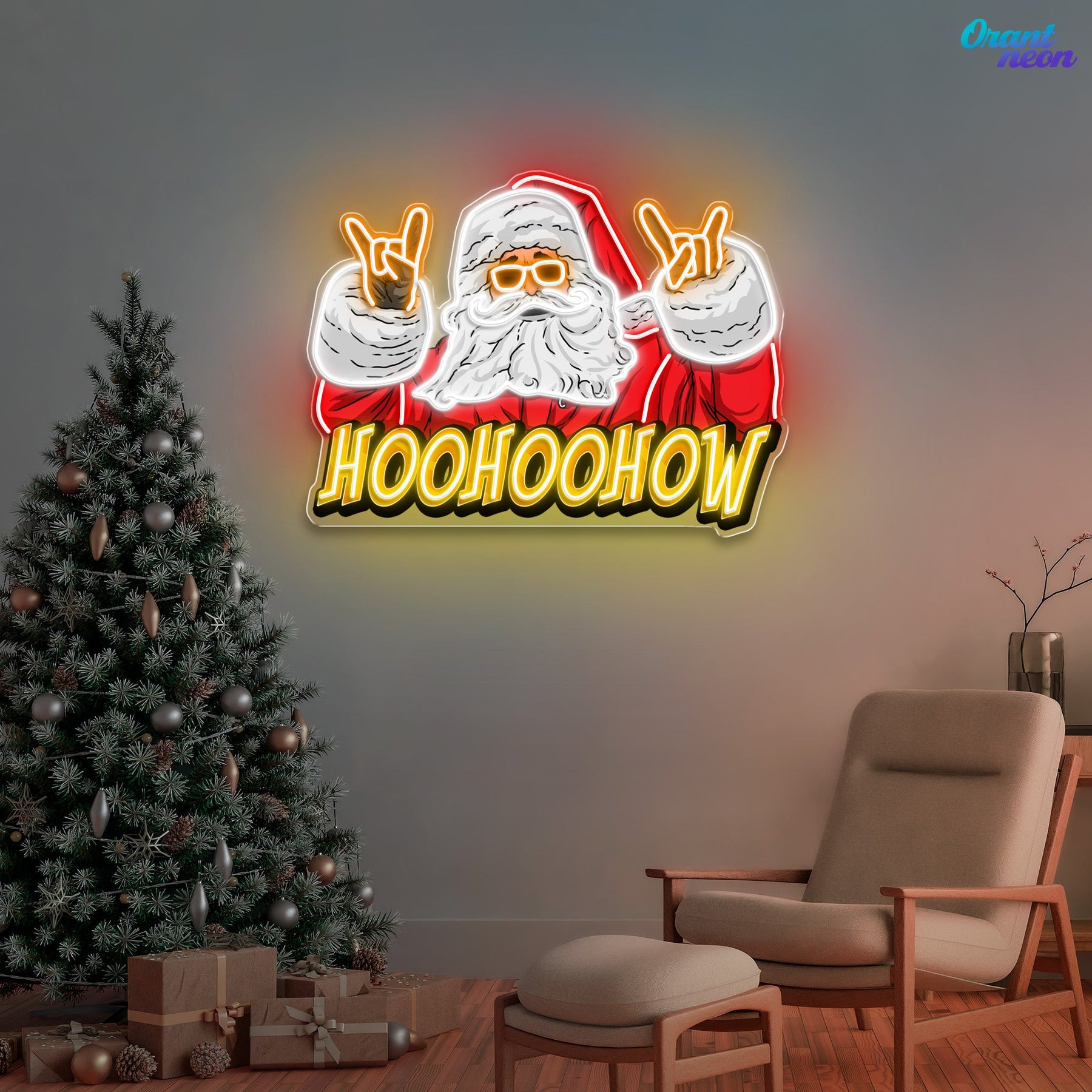 YOLO Claus: A Jolly Neon Twist Neon Sign Light Artwork