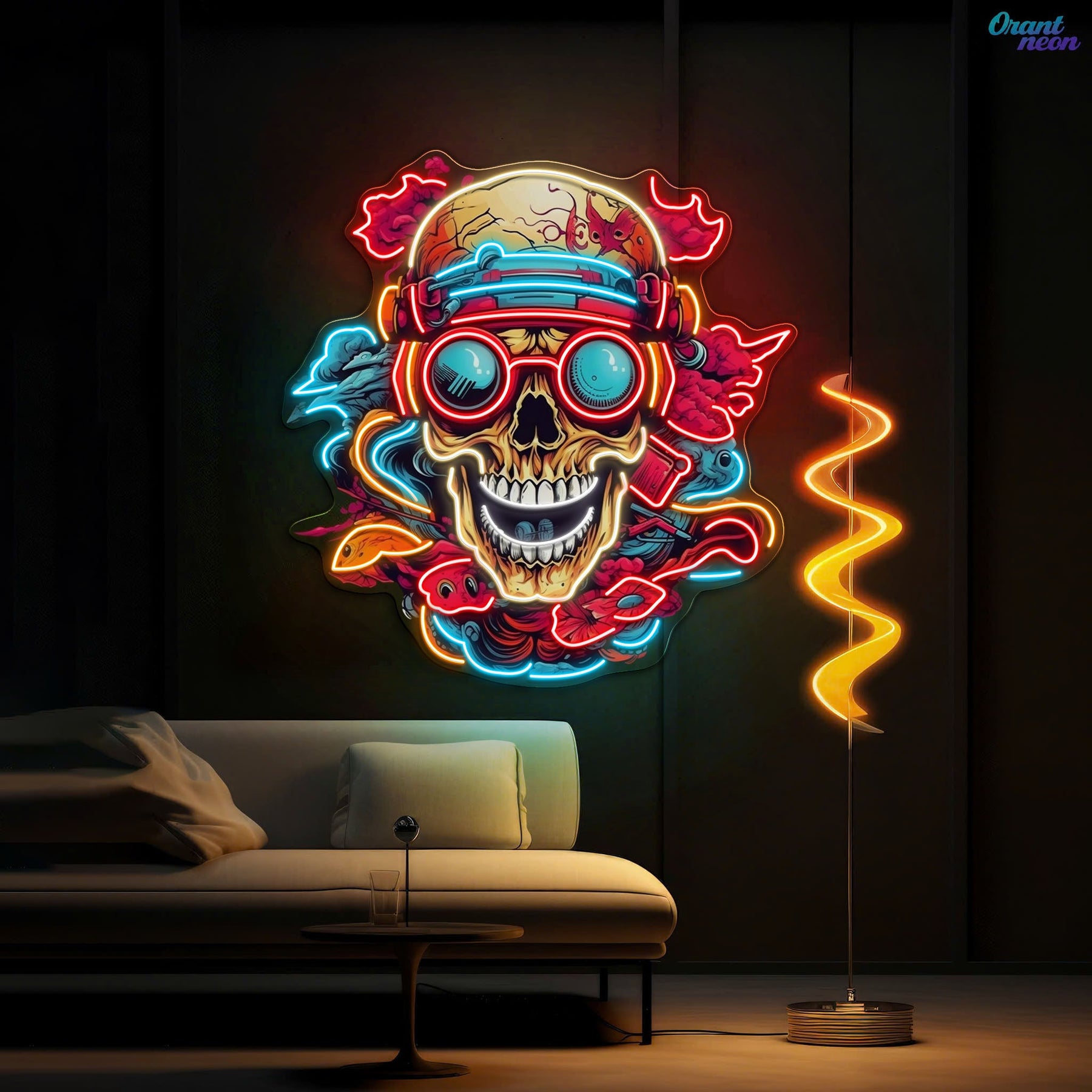 Shinigami Glow: The Art of Life and Death Neon Sign Light Artwork