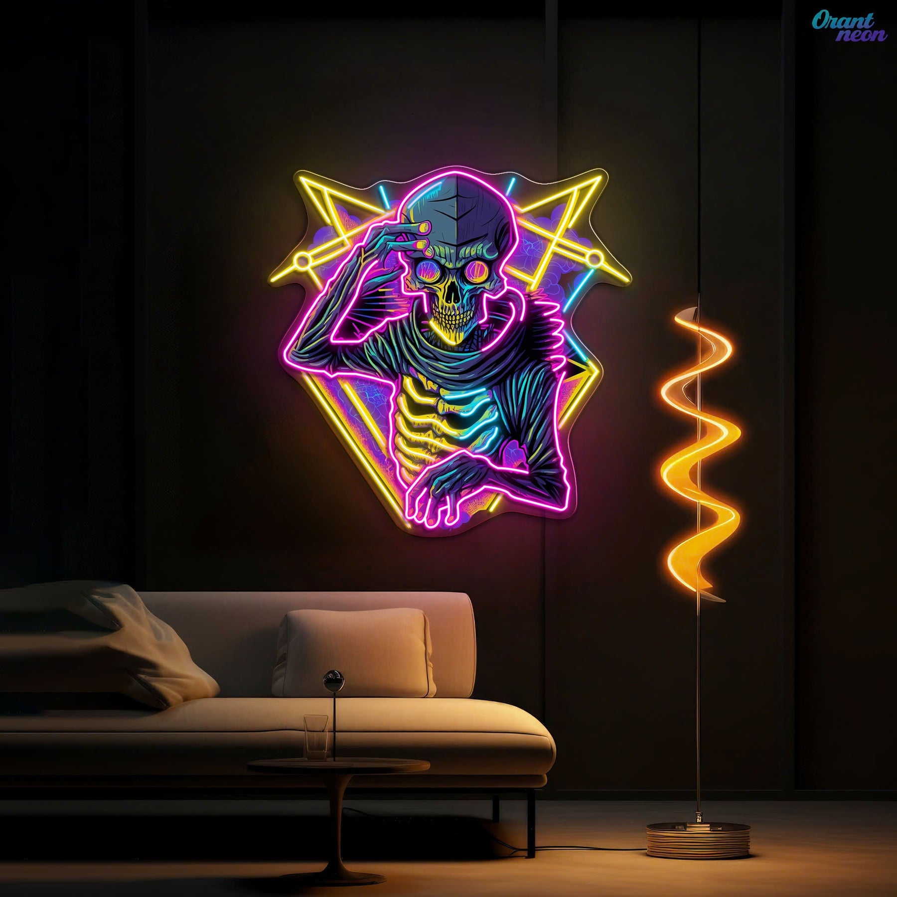 Skull & Sound: The Producer’s Pulse Neon Sign Light Artwork