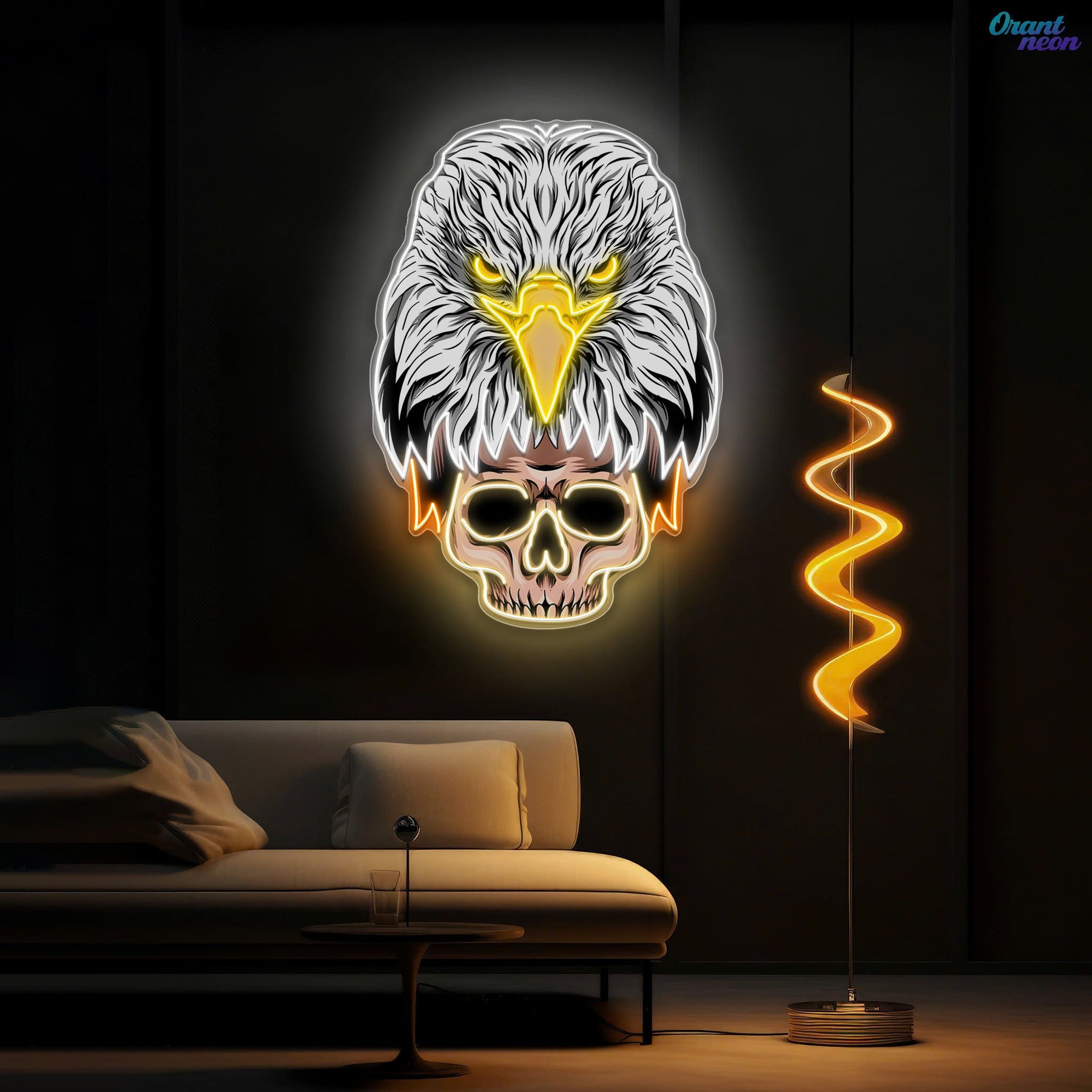 Eagle’s Fury, Skull’s Legacy Neon Sign Light Artwork