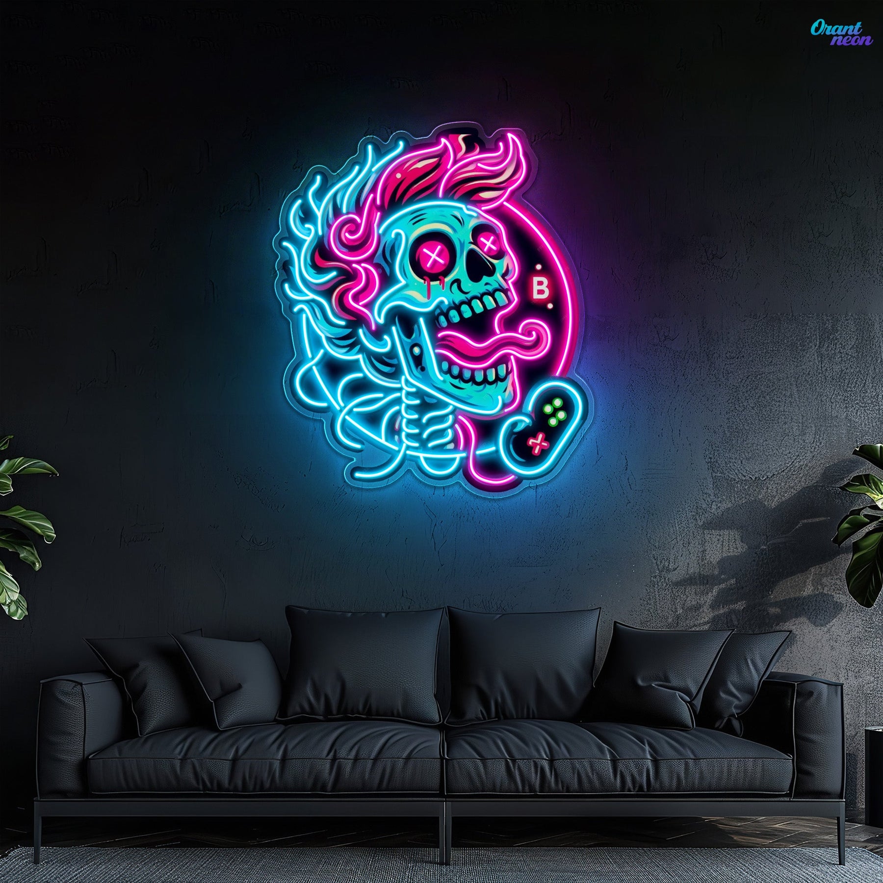 No Game No Light Crazy Skull Neon Sign Light Artwork