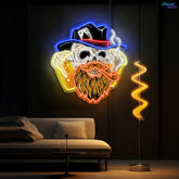 Lucky Death: Beer, Cards, & Chaos Neon Sign Light Artwork