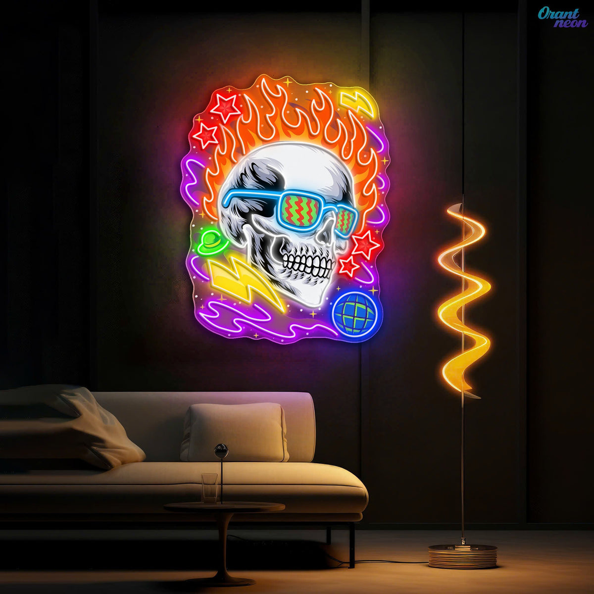 Neon Skull: A Vivid Glow of Rebellion Neon Sign Light Artwork