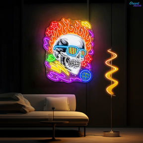 Neon Skull: A Vivid Glow of Rebellion Neon Sign Light Artwork