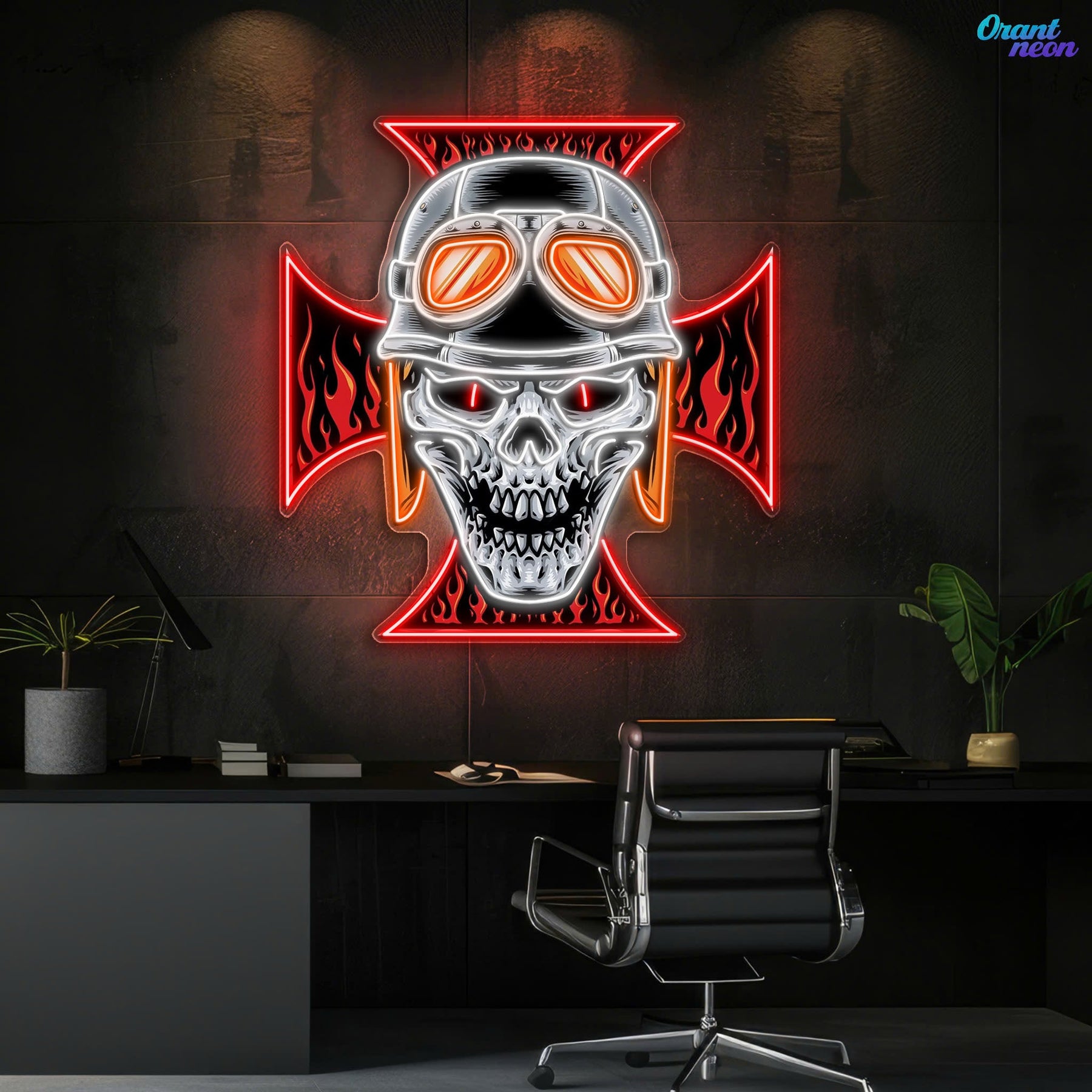 The Skull and the Ghosts of History Neon Sign Light Artwork