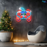 Santa's Game On for the Holidays Neon Sign Light Artwork