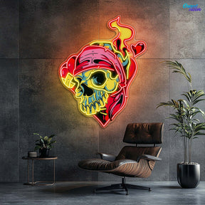 Skull & Love: A Neon Romance Neon Sign Light Artwork