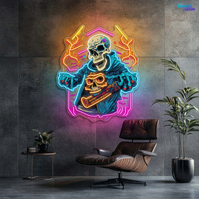 Skull Beats: Neon Vibes from the Grave Neon Sign Light Artwork