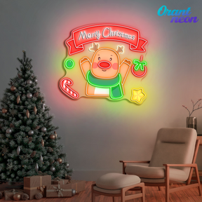 Shining Through the Snow: A Neon Reindeer Christmas Neon Sign Light Artwork