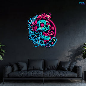 No Game No Light Crazy Skull Neon Sign Light Artwork