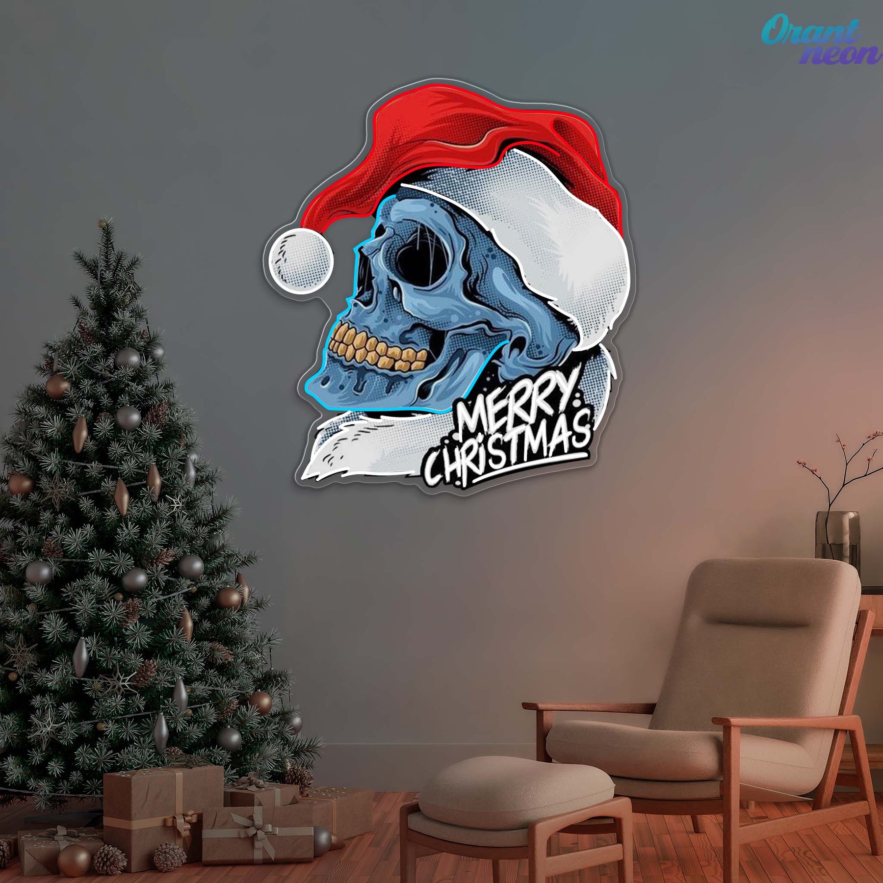 Skull Secrets of Christmas Neon Sign Light Artwork