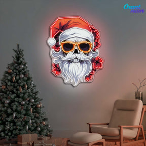 Sleighin' It: A Cool Christmas Skull Neon Sign Light Artwork