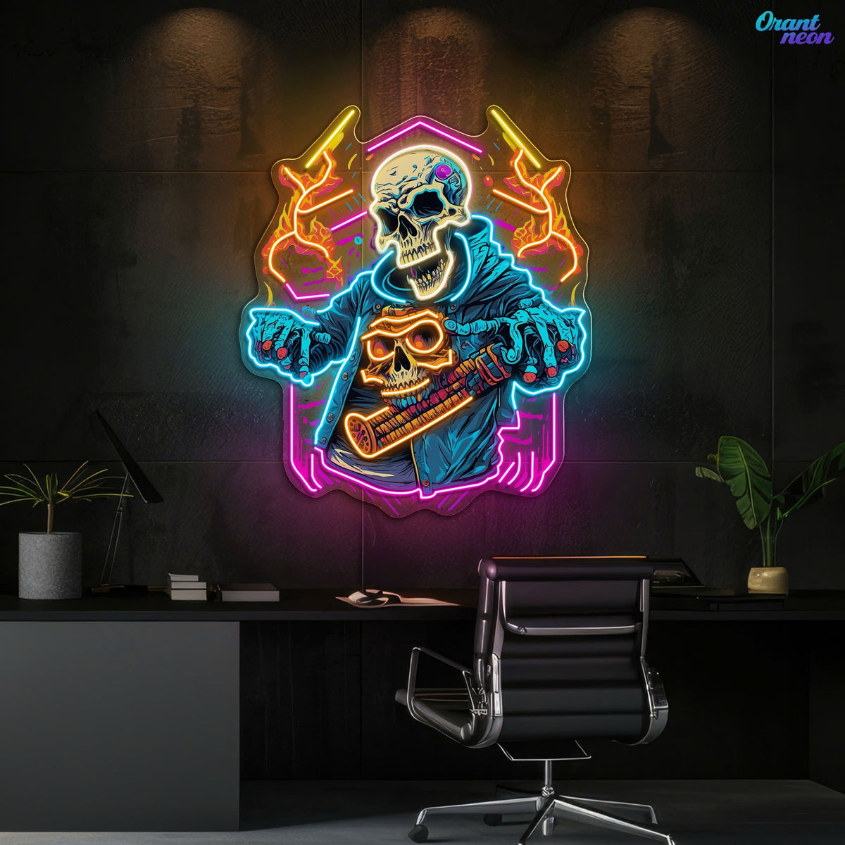 Skull Beats: Neon Vibes from the Grave Neon Sign Light Artwork