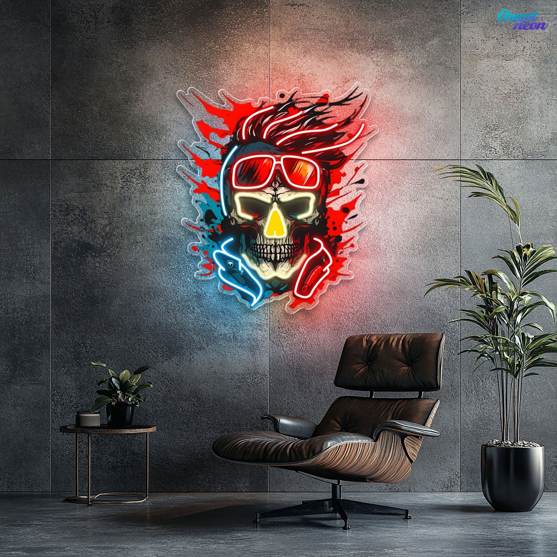 Vision of the Undead: Neon Skull & Glasses Neon Sign Light Artwork