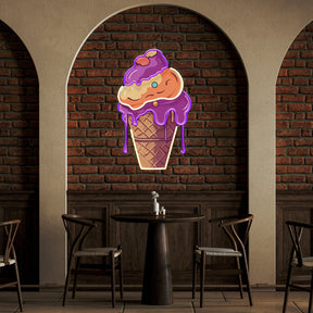 Icecream Cones Cartoon Artwork Led Neon Sign Light