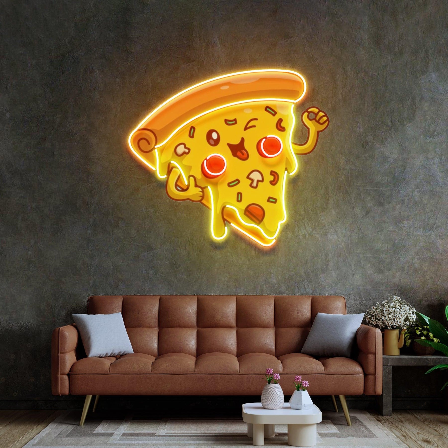 Joyful Pizza Led Neon Acrylic Artwork