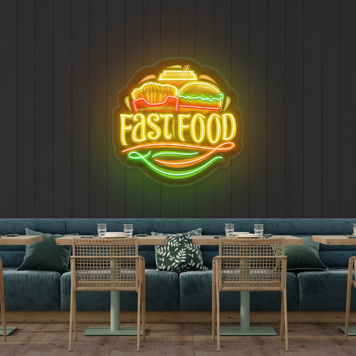 Logo For Fast Food Artwork Led Neon Sign Light