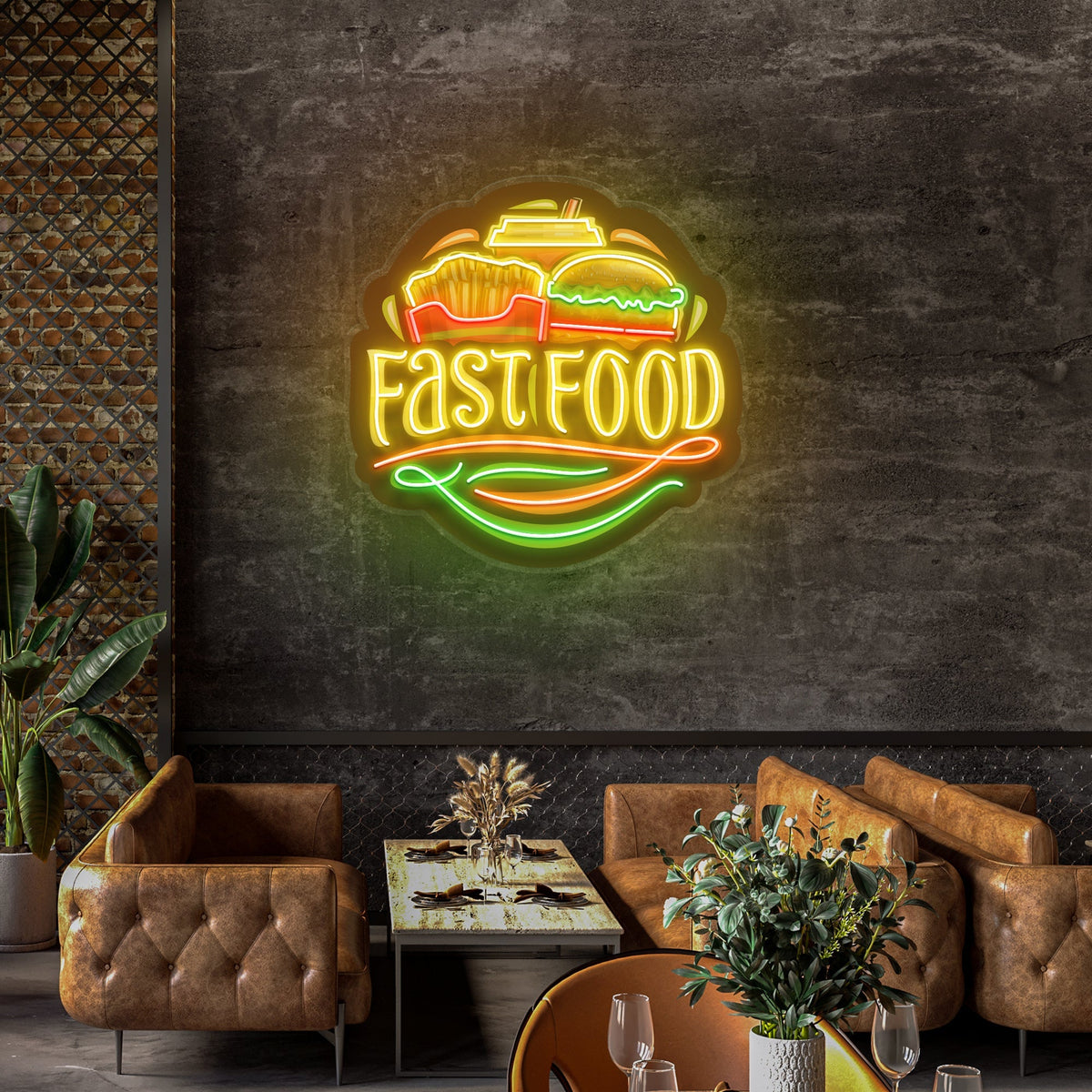 Logo For Fast Food Artwork Led Neon Sign Light