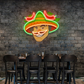 Mexican Man Logo Royalty Artwork Led Neon Sign Light